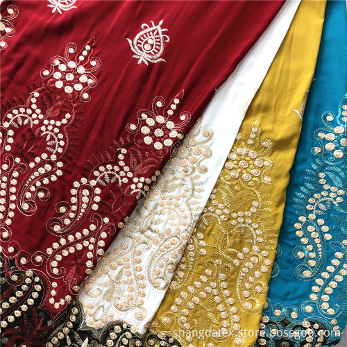 Customized Rayon Satin Plain Dyed With Embroidery Dress